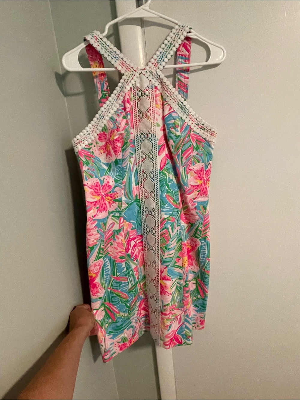Lilly Pulitzer Bright Floral Shift Dress in Pink, Teal & Green